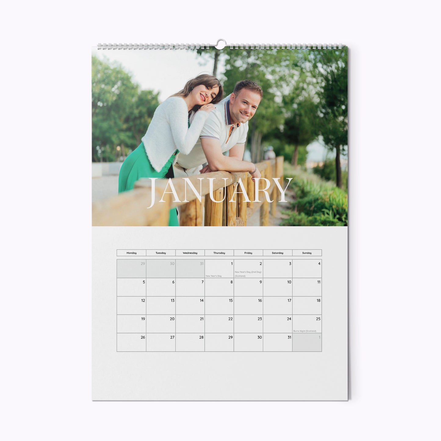 Floral Silhouette | Personalised A3 Photo Wall Calendar