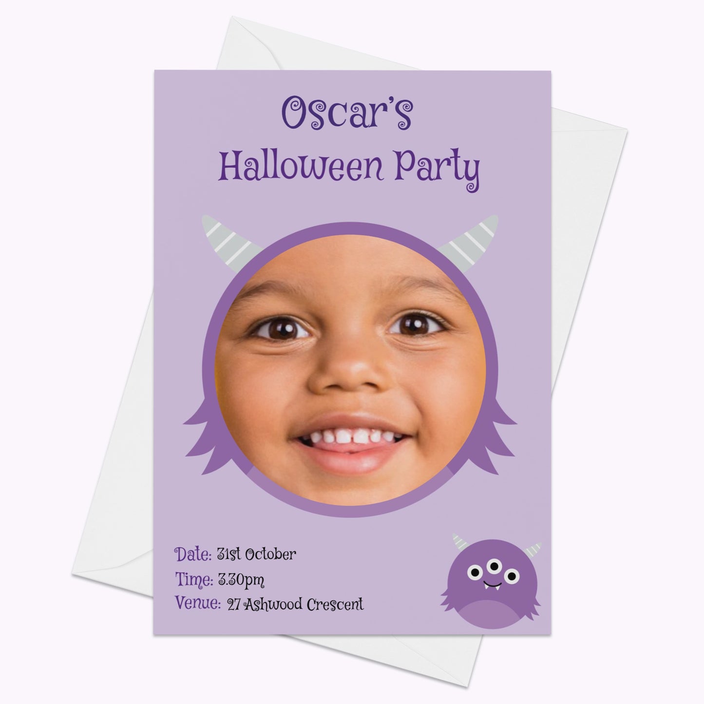Halloween Monster Party Invites | Pack of 10 Personalised A6 Portrait Party Invitations