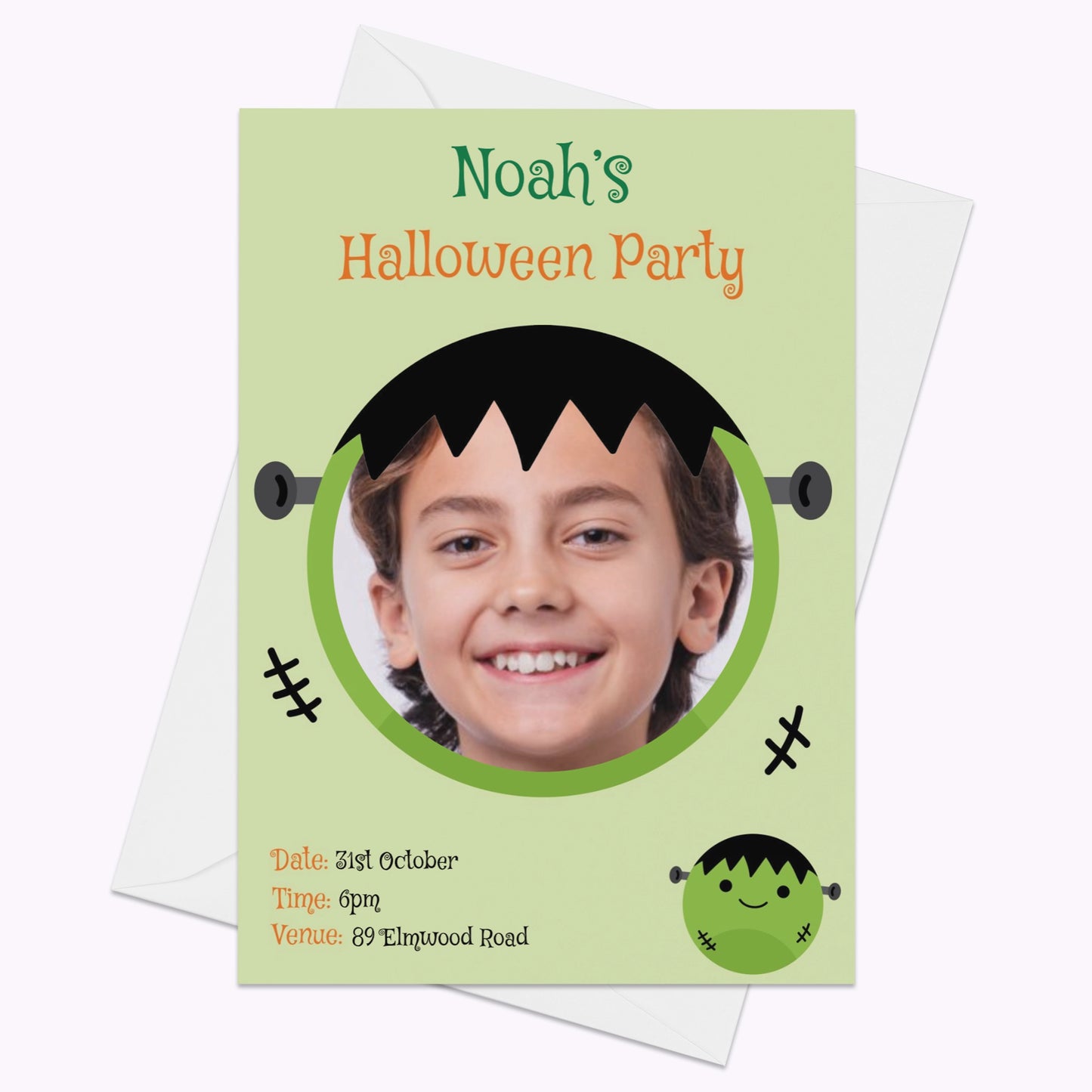Halloween Monster Party Invites | Pack of 10 Personalised A6 Portrait Party Invitations