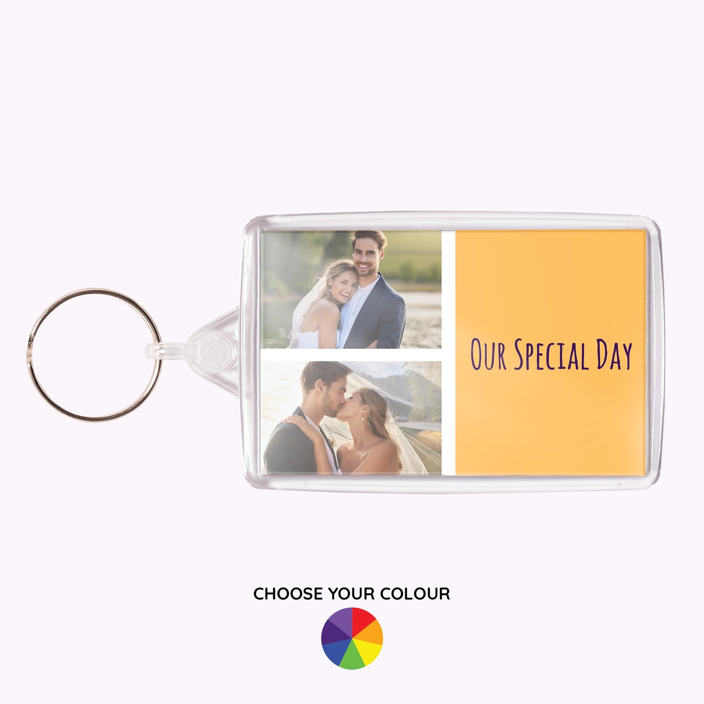 Double-Sided Personalised Acrylic Photo Keyring - Landscape