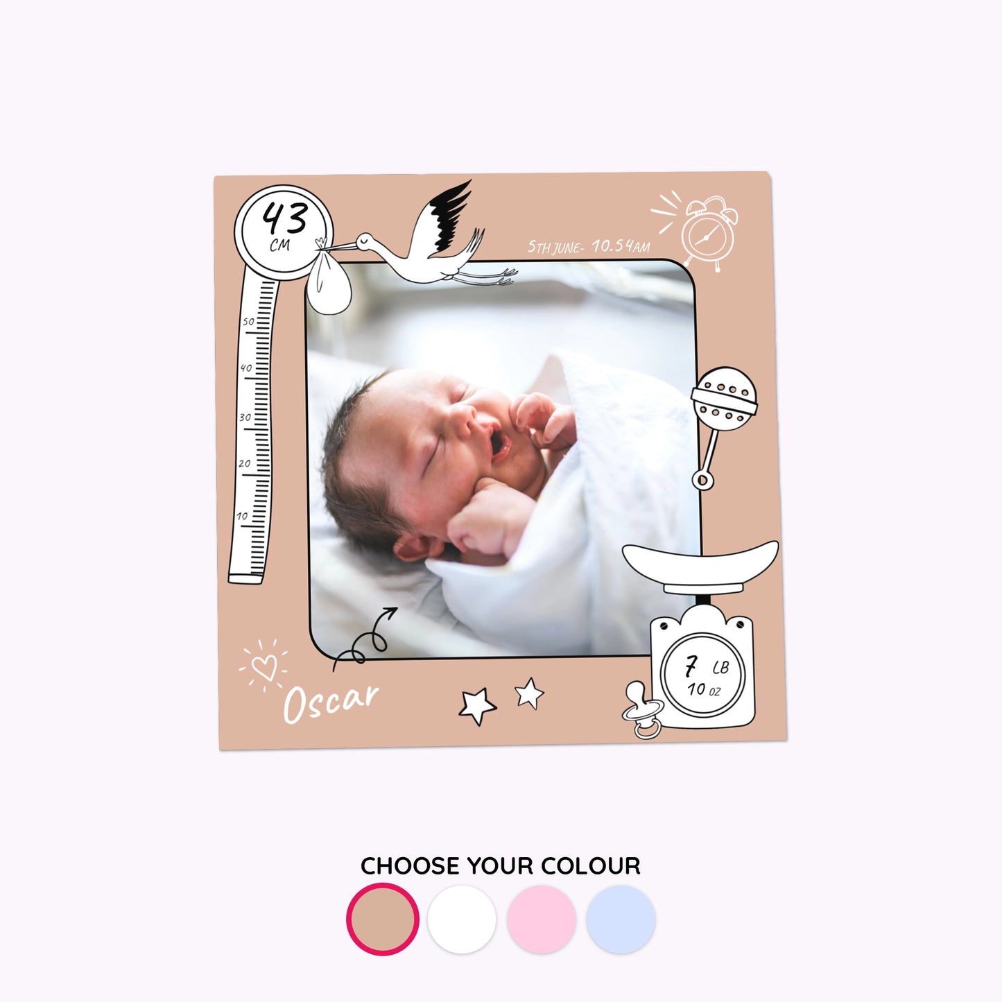 Baby's First Day | Personalised Newborn Flexible Fridge Magnet
