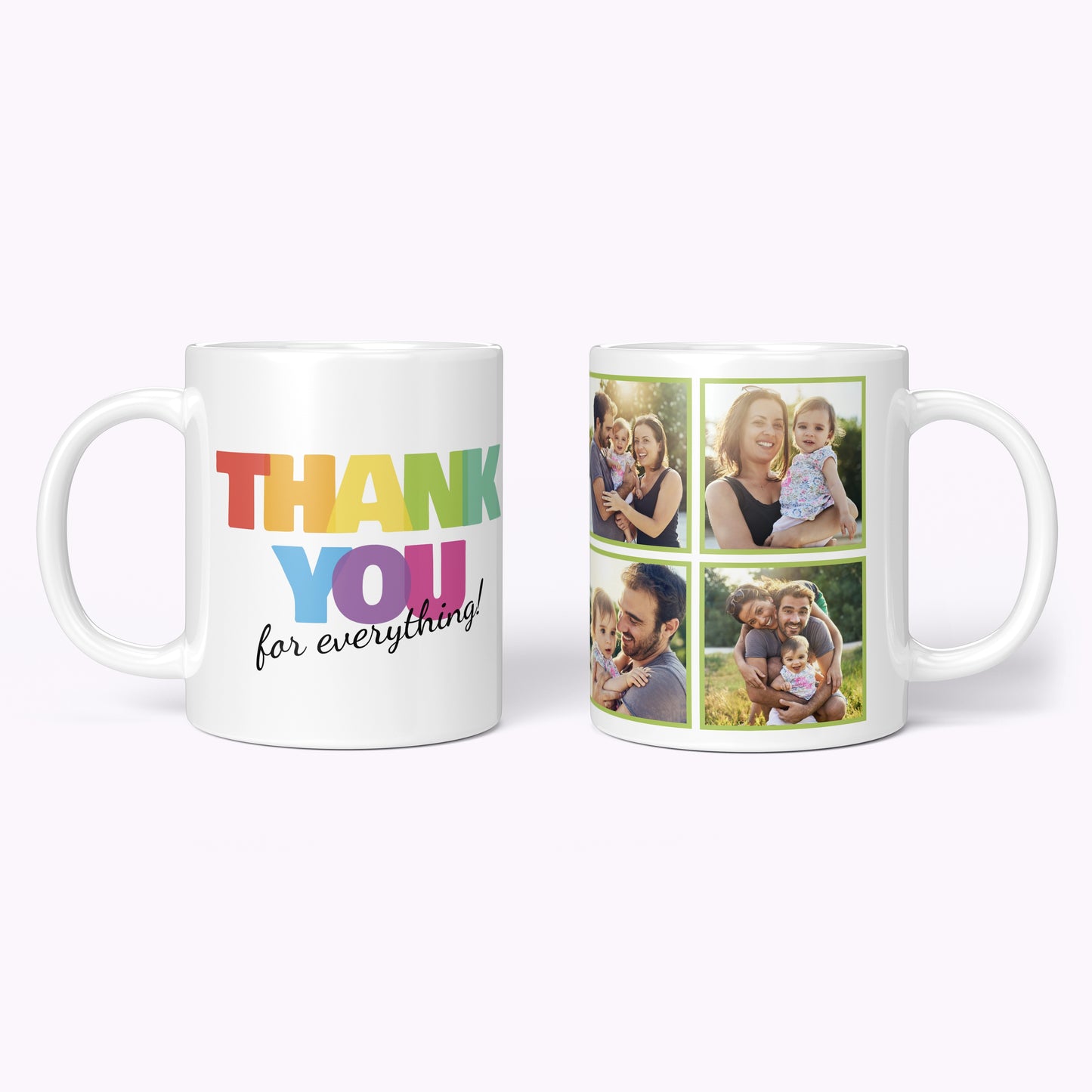 Rainbow 'Custom Name' Thank You | 11oz Classic White Mug