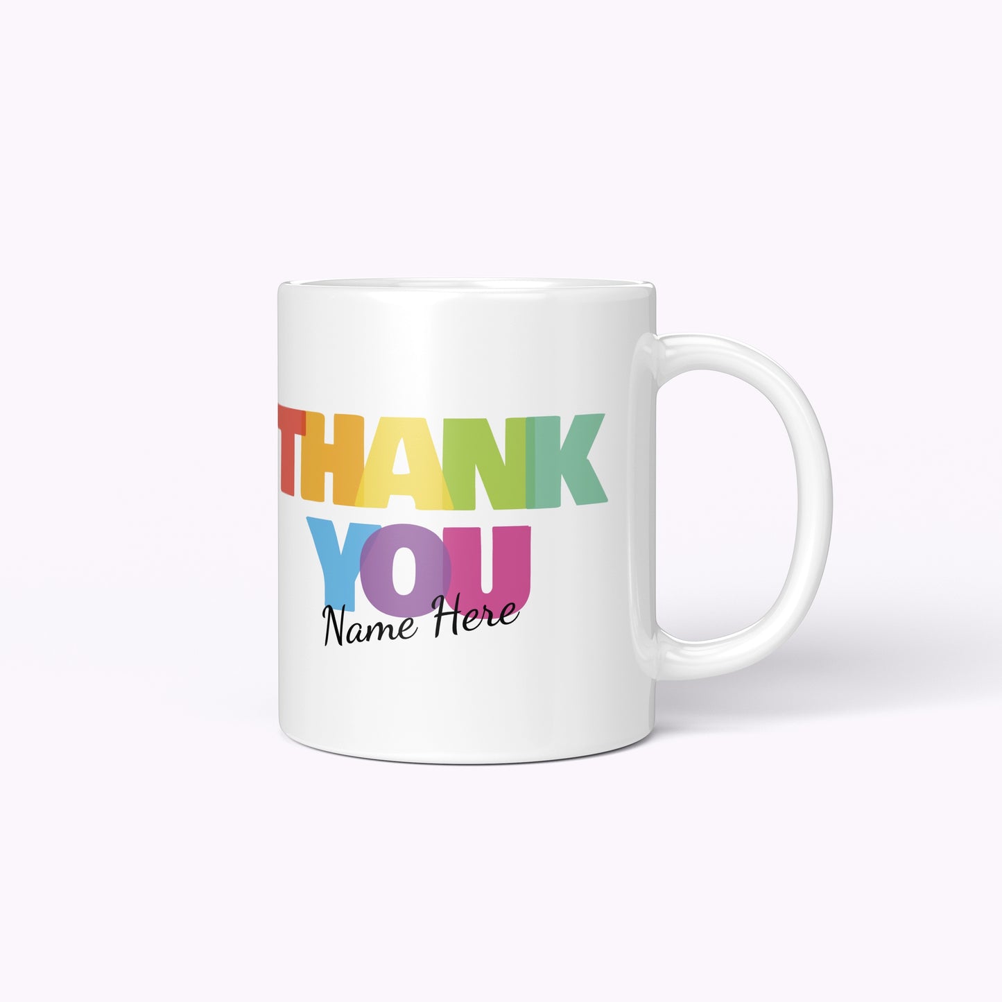 Rainbow 'Custom Name' Thank You | 11oz Classic White Mug