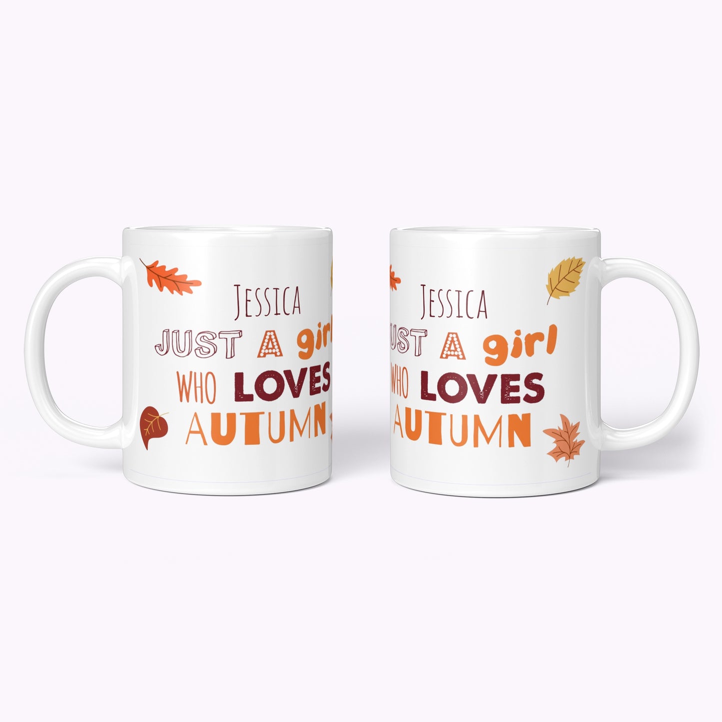 "Just A Girl Who Loves Autumn" Personalised Photo Mug