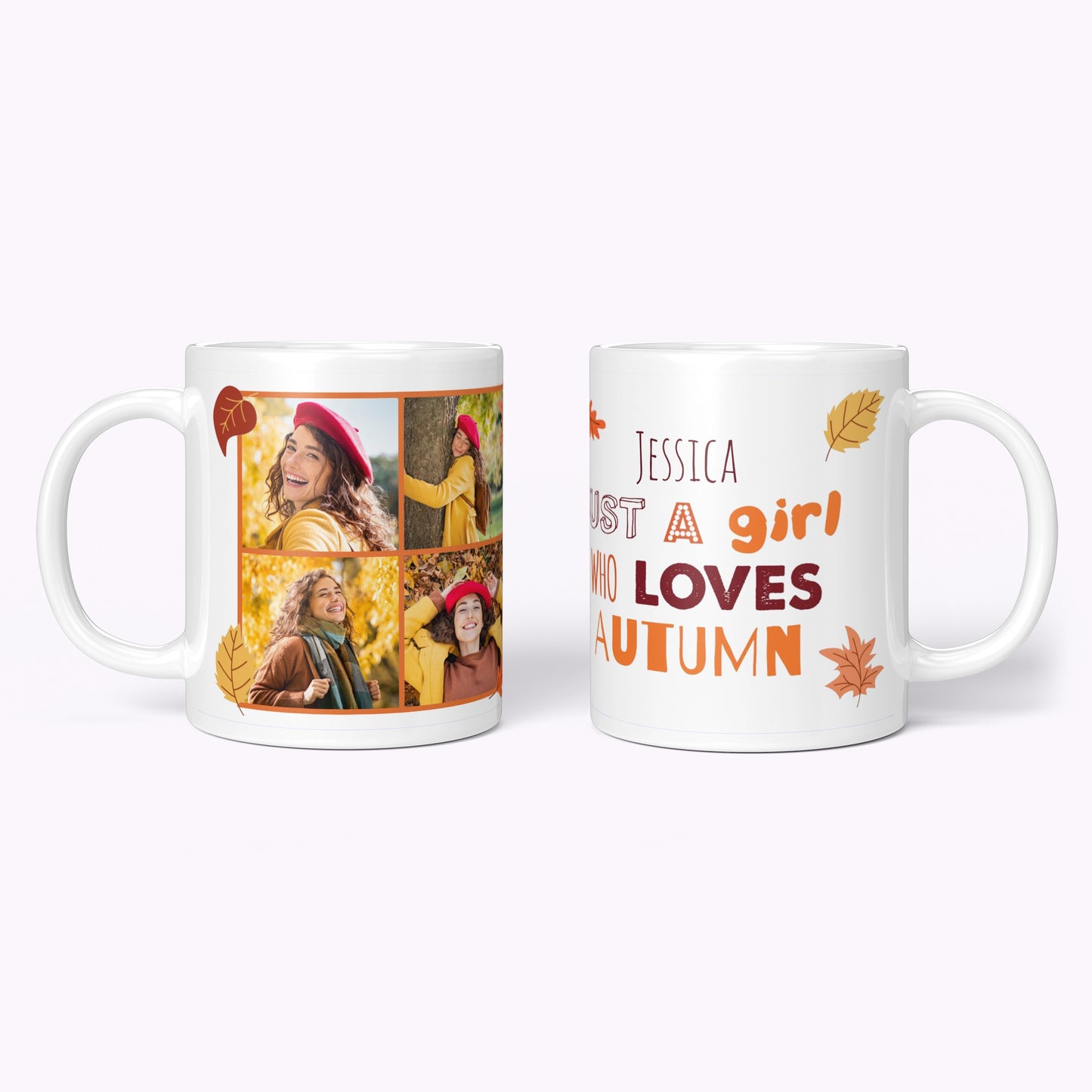 "Just A Girl Who Loves Autumn" Personalised Photo Mug