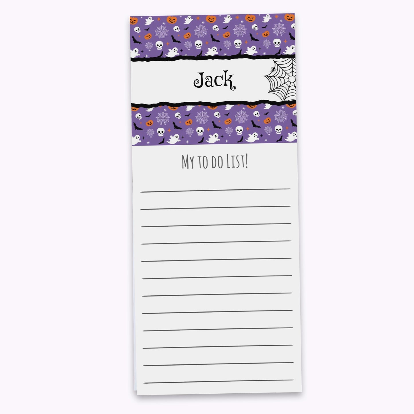 Spooky and Sweet | Personalised Halloween Shopping List Notepad