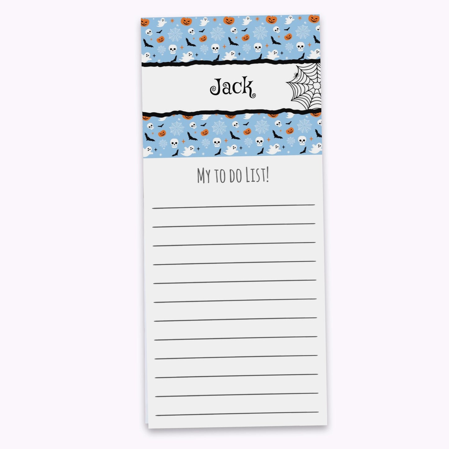 Spooky and Sweet | Personalised Halloween Shopping List Notepad