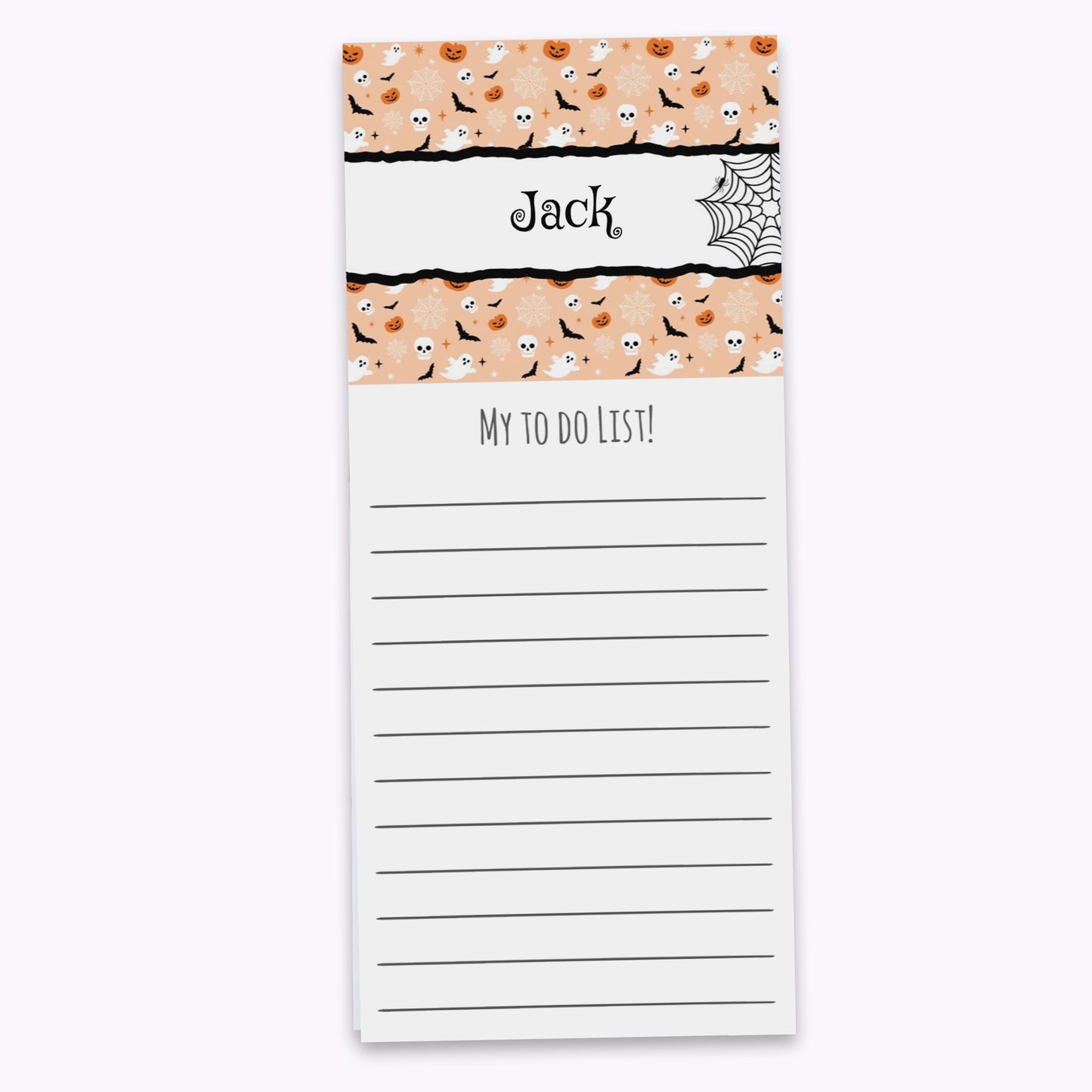 Spooky and Sweet | Personalised Halloween Shopping List Notepad