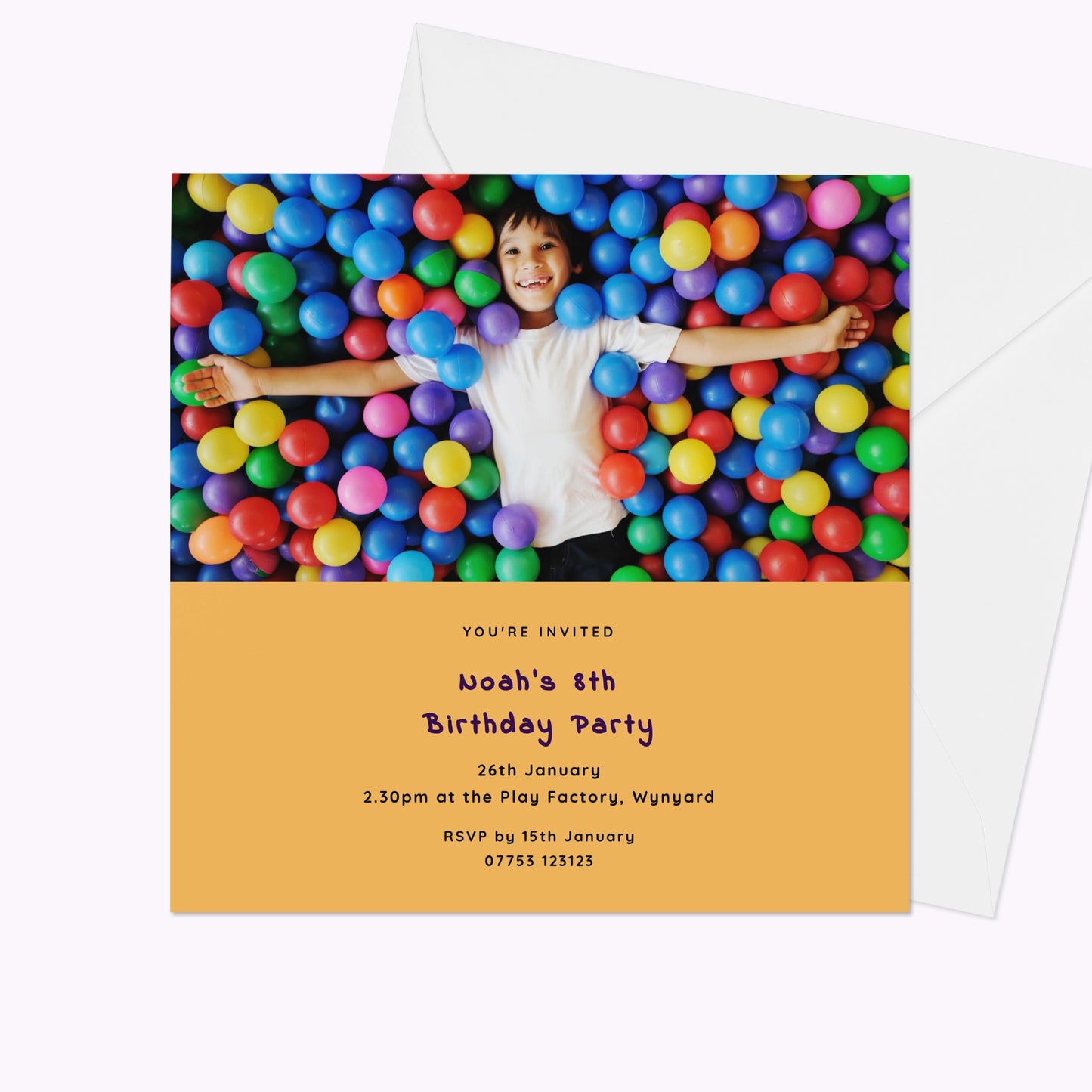 Pack of 10 'Create Your Own' Personalised 12cm x 12cm Invites