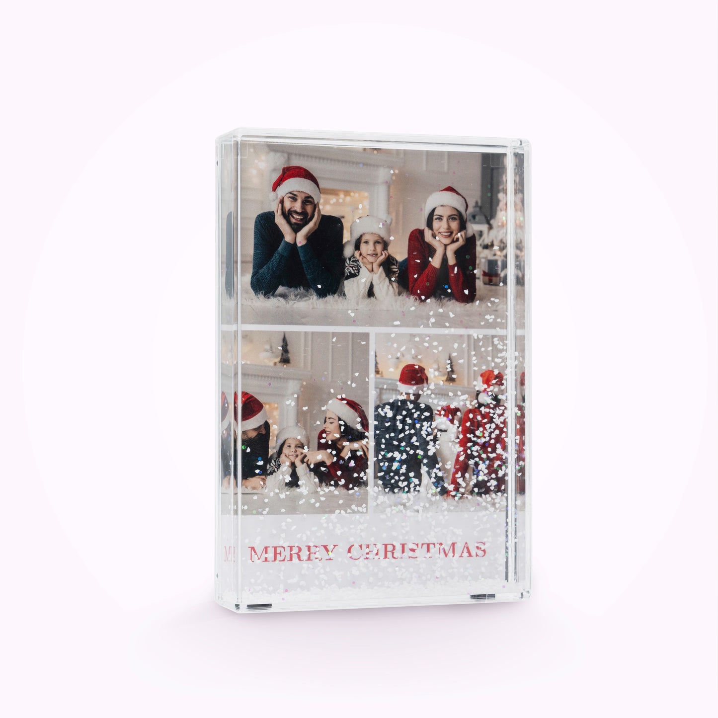 Acrylic Personalised Photo Block with Snow Effect