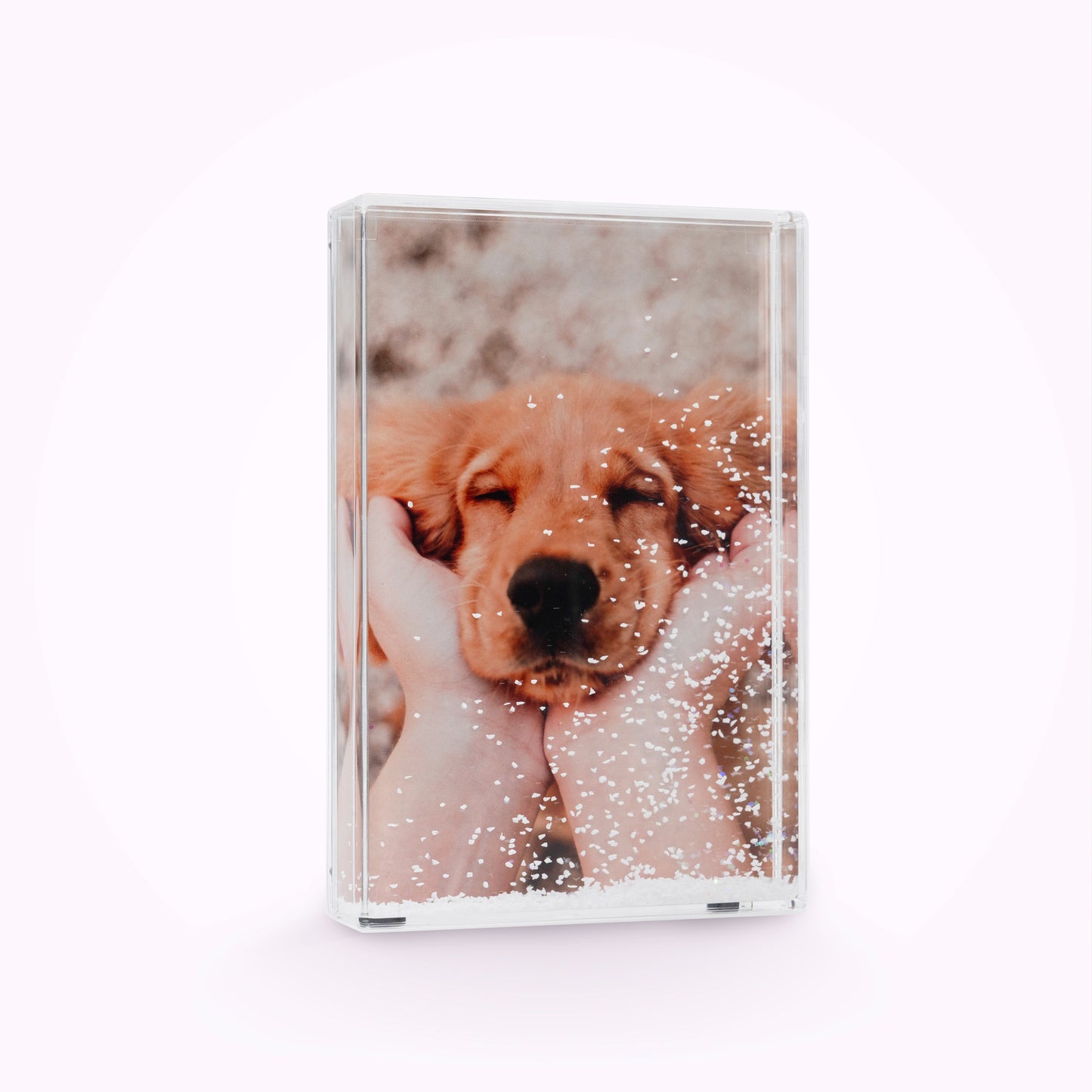 Acrylic Personalised Photo Block with Snow Effect