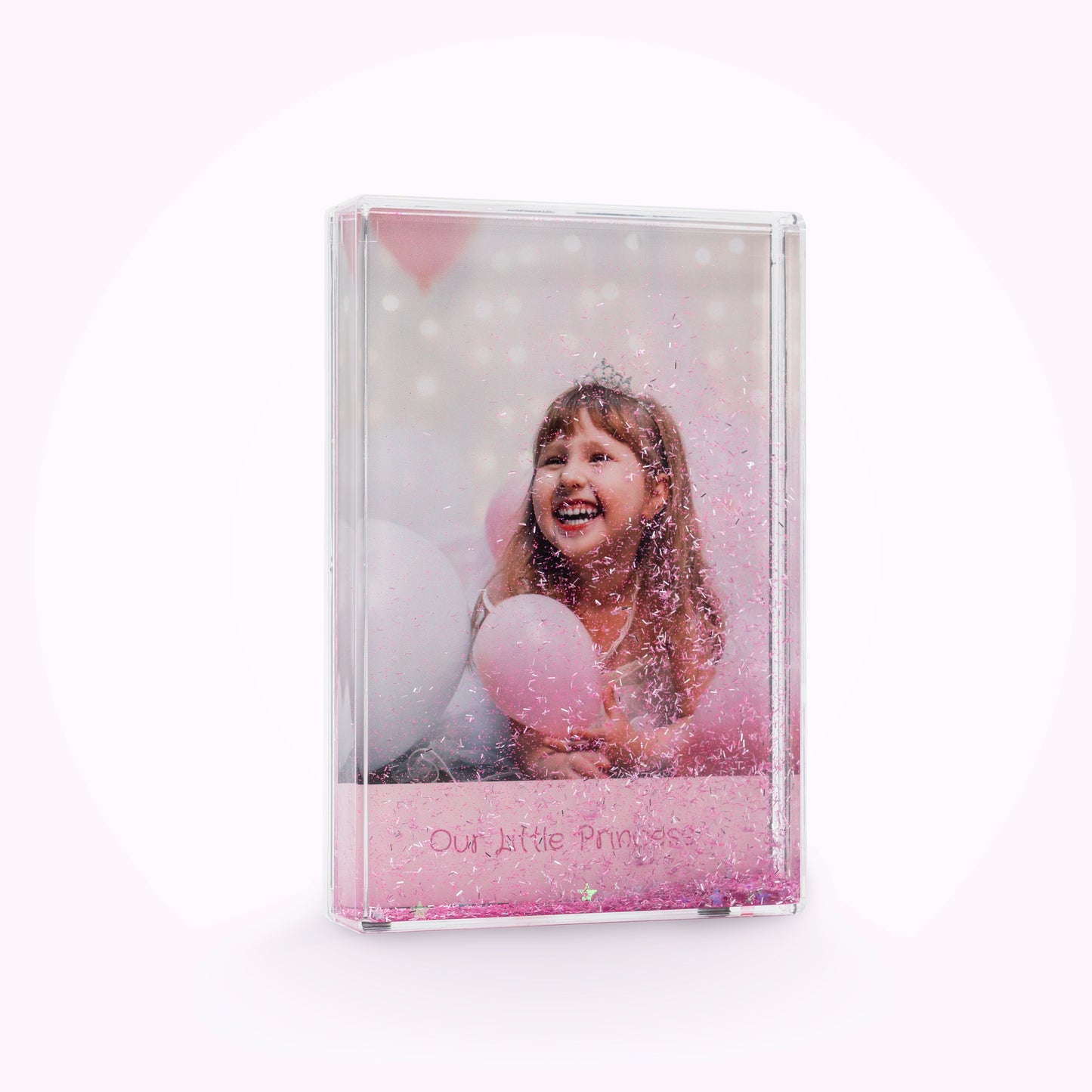 Acrylic Personalised Photo Block with Confetti