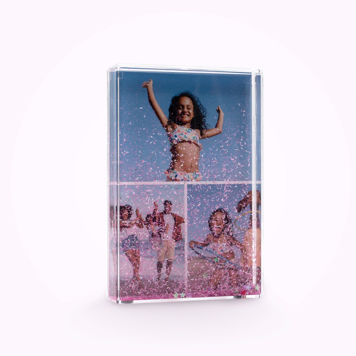 Acrylic Personalised Photo Block with Confetti
