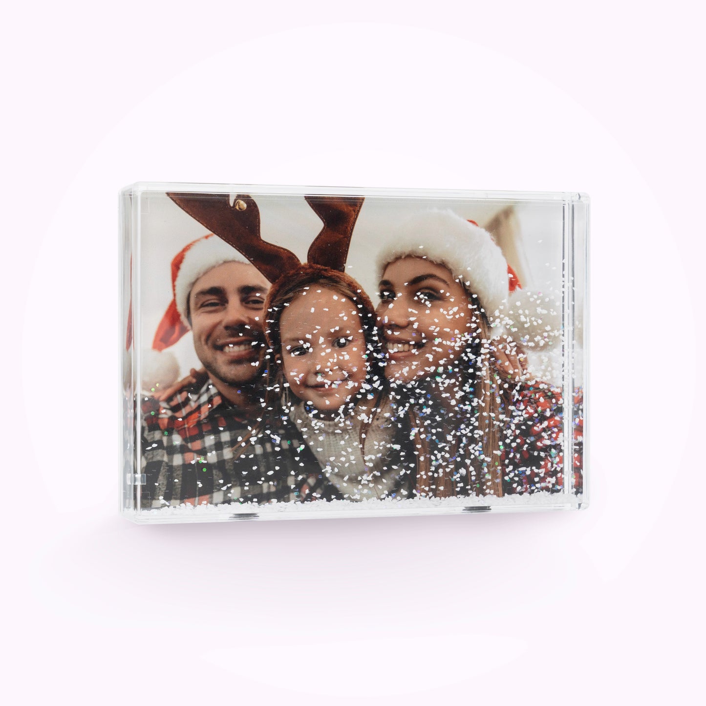 Acrylic Personalised Photo Block with Snow Effect