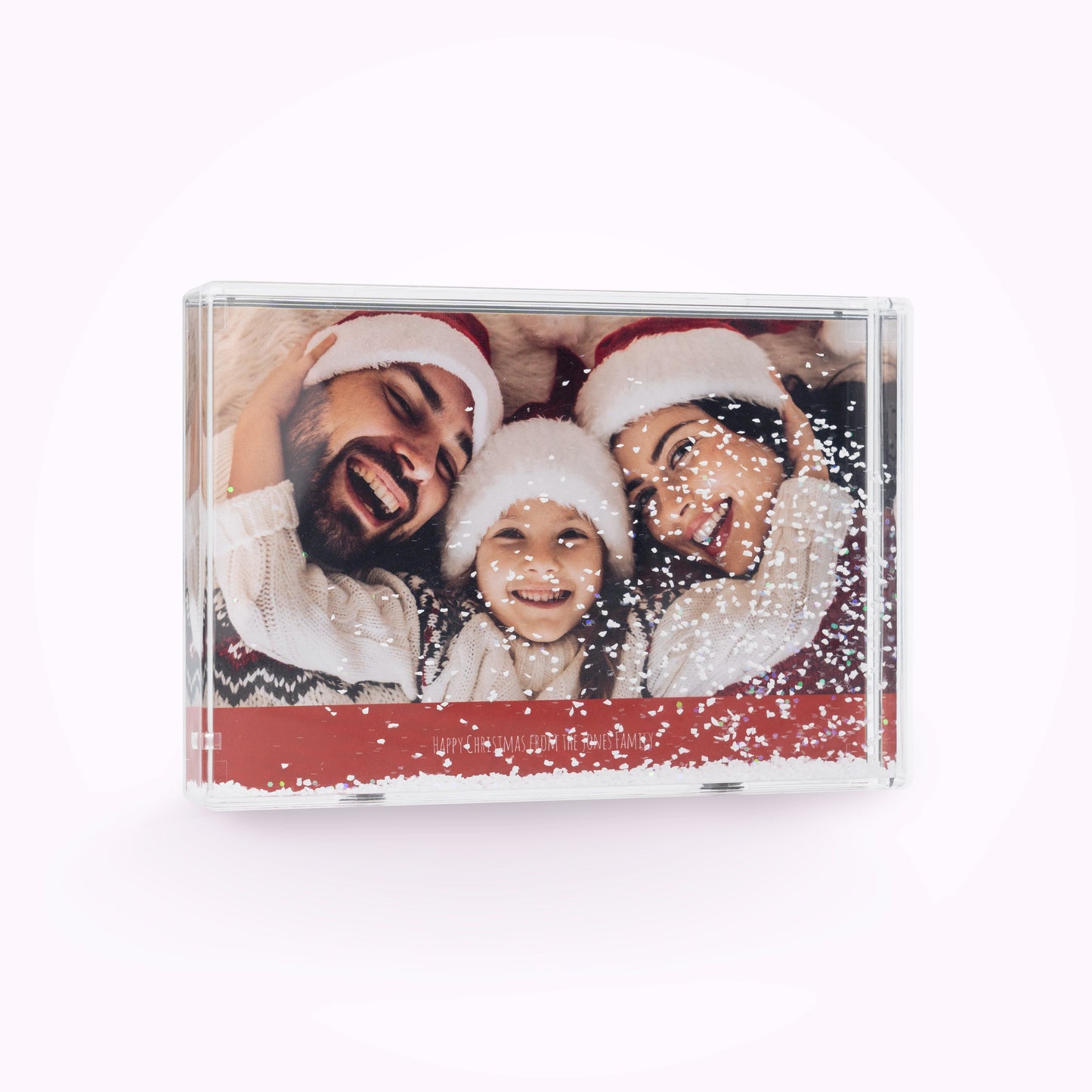 Acrylic Personalised Photo Block with Snow Effect