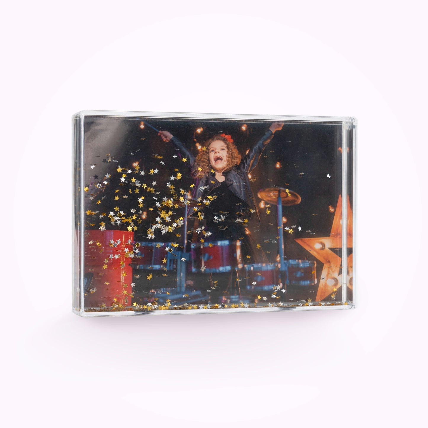 Acrylic Personalised Photo Block with Star Effect