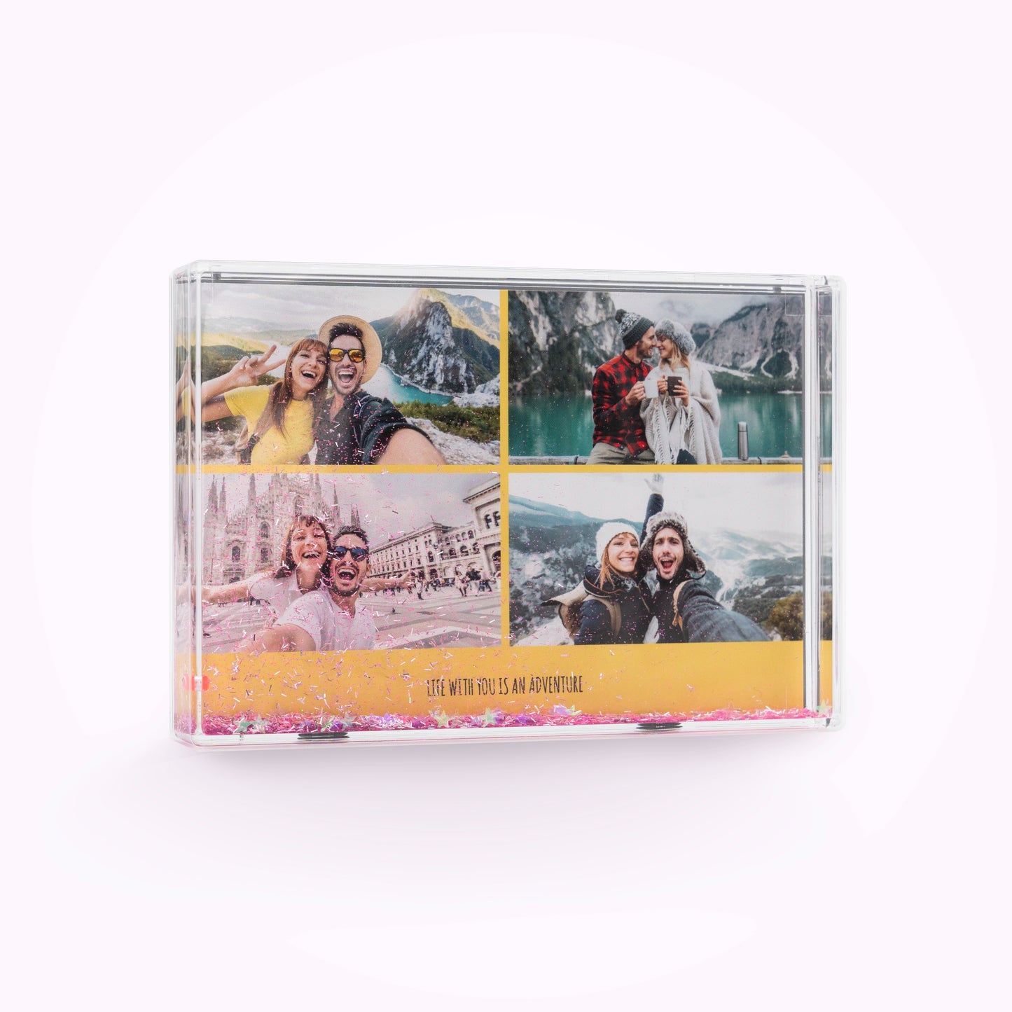 Acrylic Personalised Photo Block with Confetti