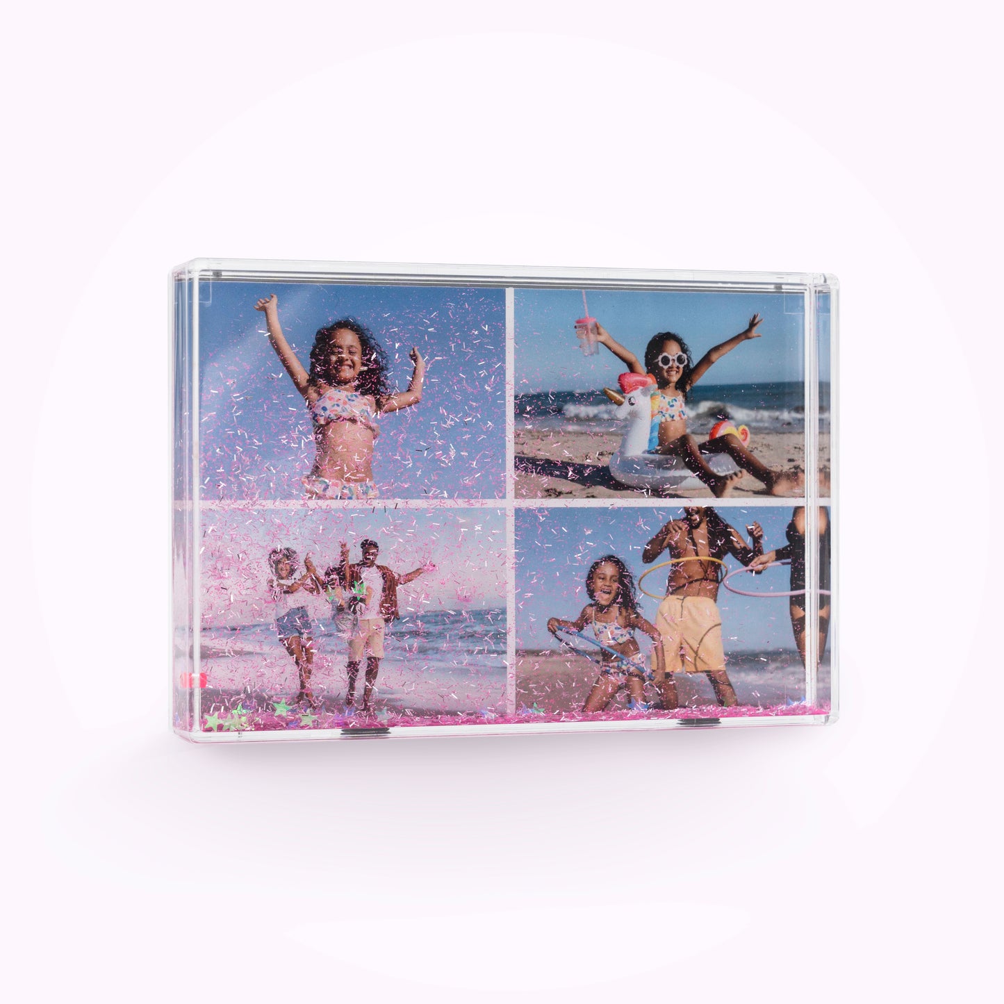 Acrylic Personalised Photo Block with Confetti