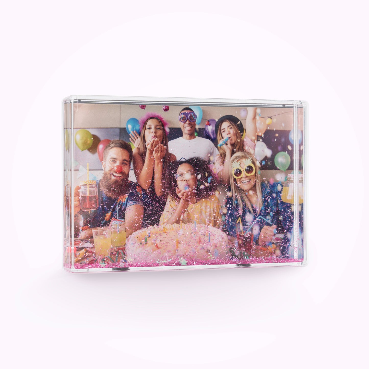 Acrylic Personalised Photo Block with Confetti