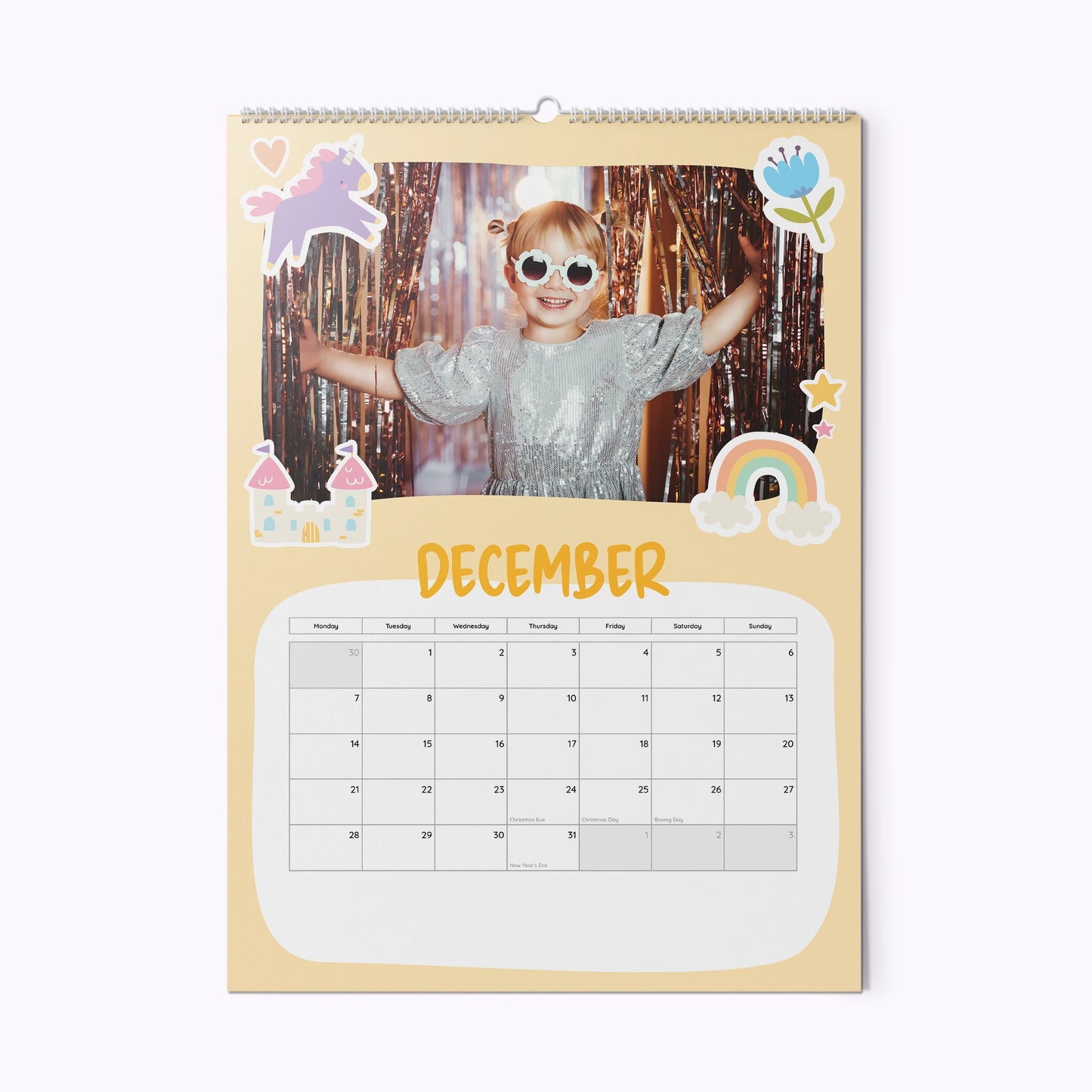 Unicorns & Princesses | Personalised A3 Photo Wall Calendar