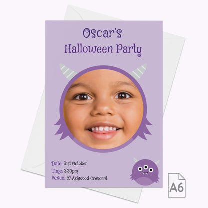 Halloween Monster Party Invites | Pack of 10 Personalised A6 Portrait Party Invitations