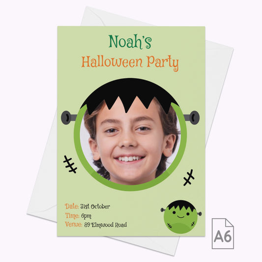 Halloween Monster Party Invites | Pack of 10 Personalised A6 Portrait Party Invitations