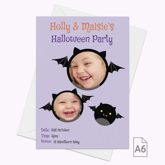 Halloween Monster Party Invites | Pack of 10 Personalised A6 Portrait Party Invitations
