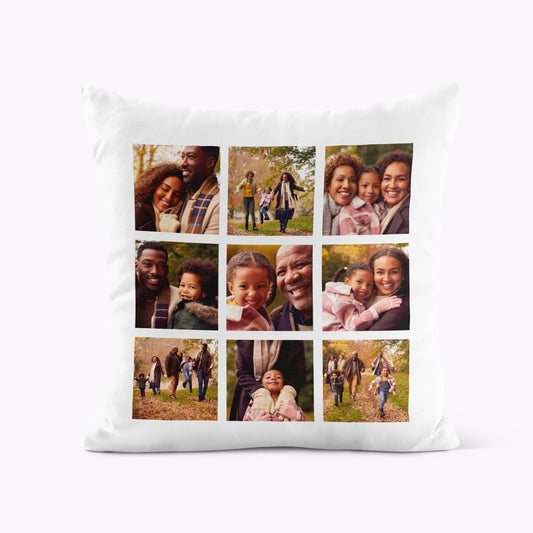 9 Photo Personalised Cushion
