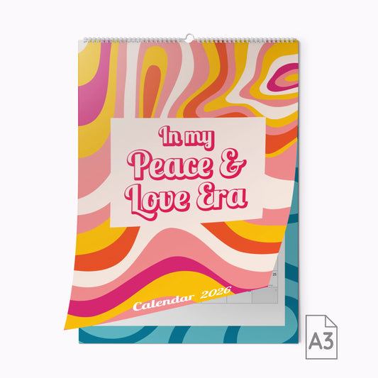 In My Peace & Love Era | Personalised A3 Photo Wall Calendar