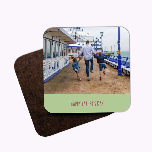Father's Day Photo Upload Single Coaster