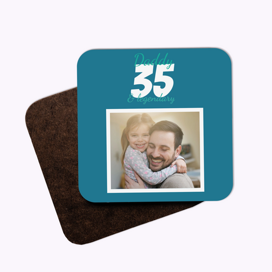 Legendary Birthday | Individual Personalised Wooden Photo Coaster