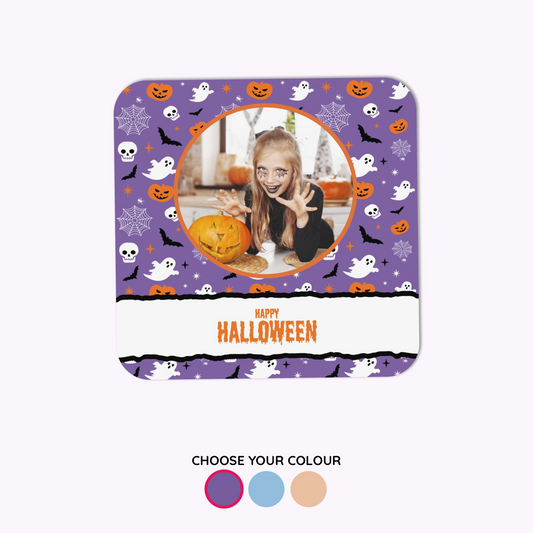 Spooky and Sweet | Individual Personalised Wooden Halloween Photo Coaster