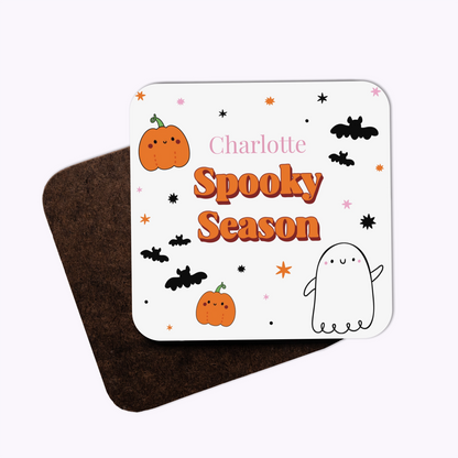Spooky Season | Individual Personalised Wooden Halloween Photo Coaster