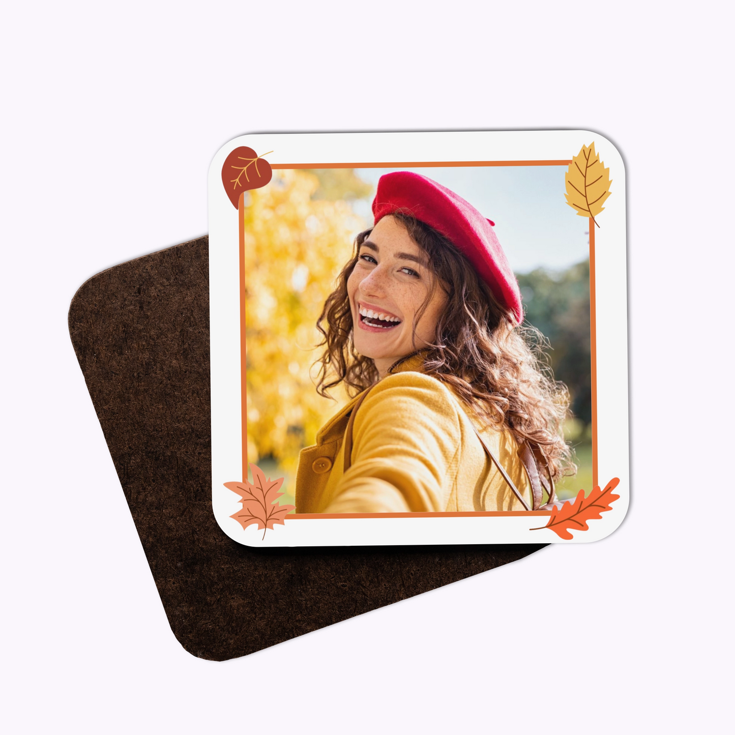 Loves Autumn | Individual Personalised Wooden Halloween Photo Coaster