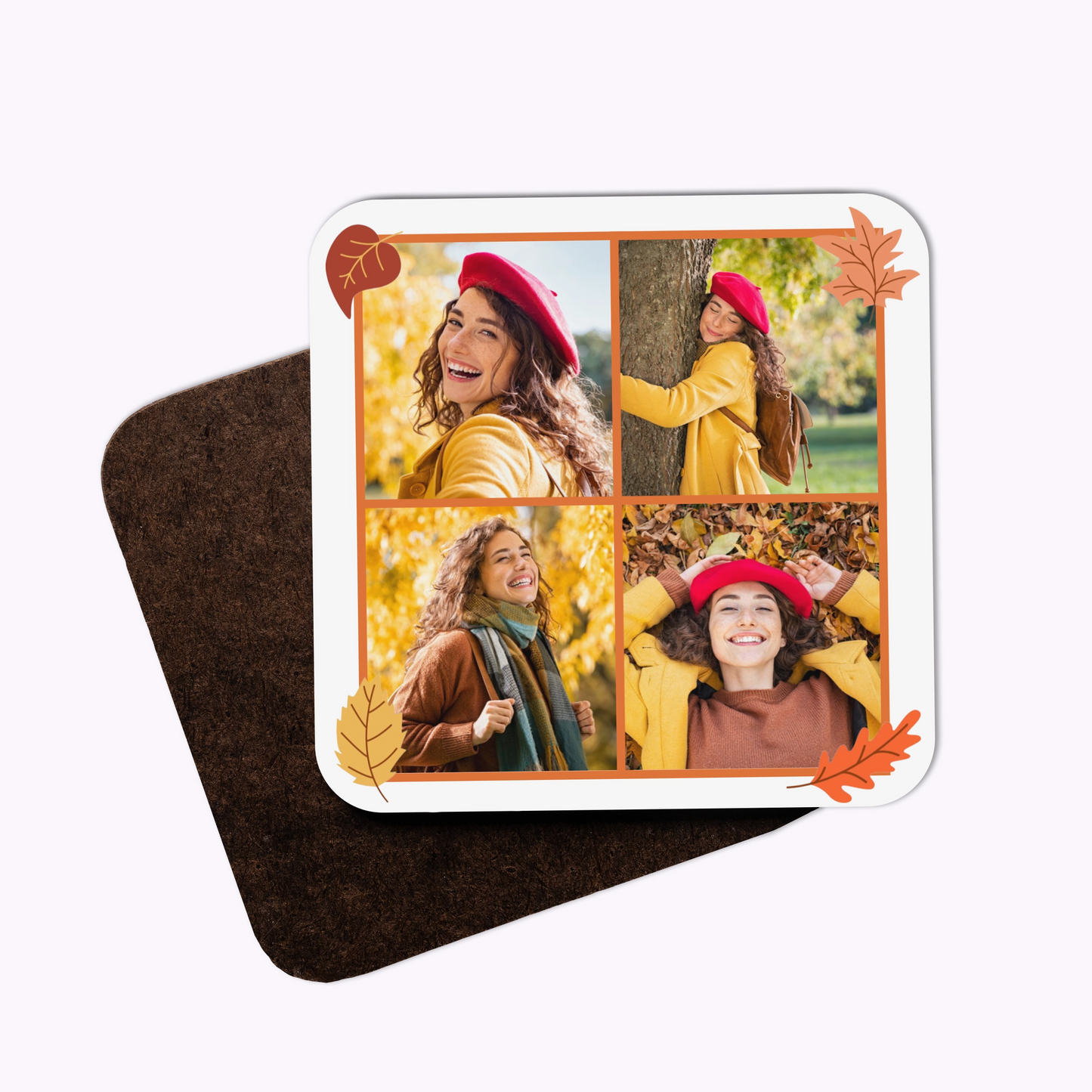 Loves Autumn | Individual Personalised Wooden Halloween Photo Coaster