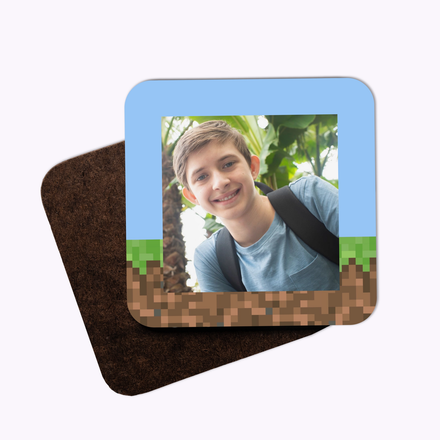 Pixel Block | Individual Personalised Wooden Photo Coaster