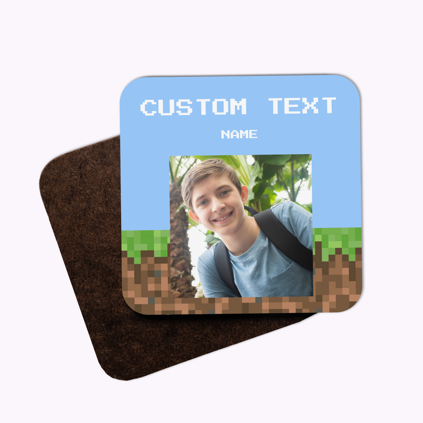 Pixel Block | Individual Personalised Wooden Photo Coaster