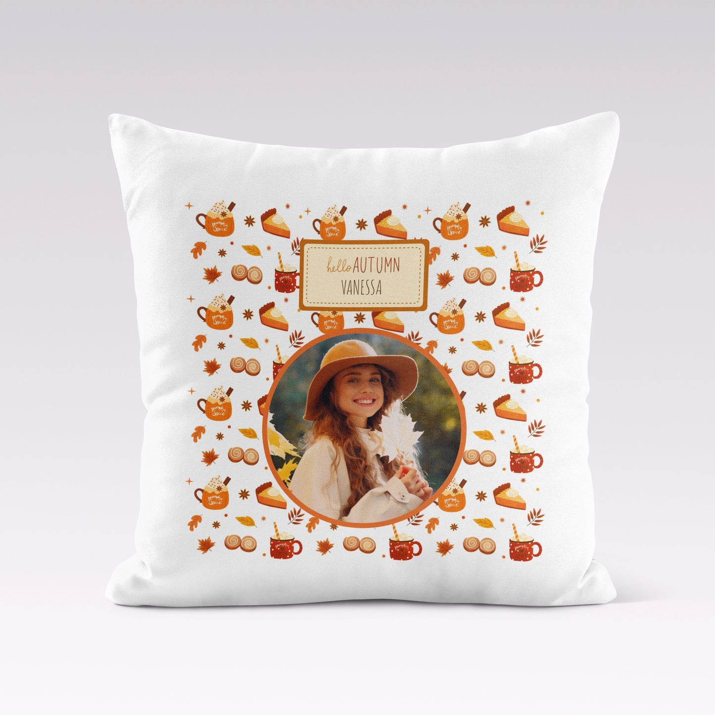 Pumpkin Spice | Personalised Halloween 45 x 45cm Cushion Cover with Insert