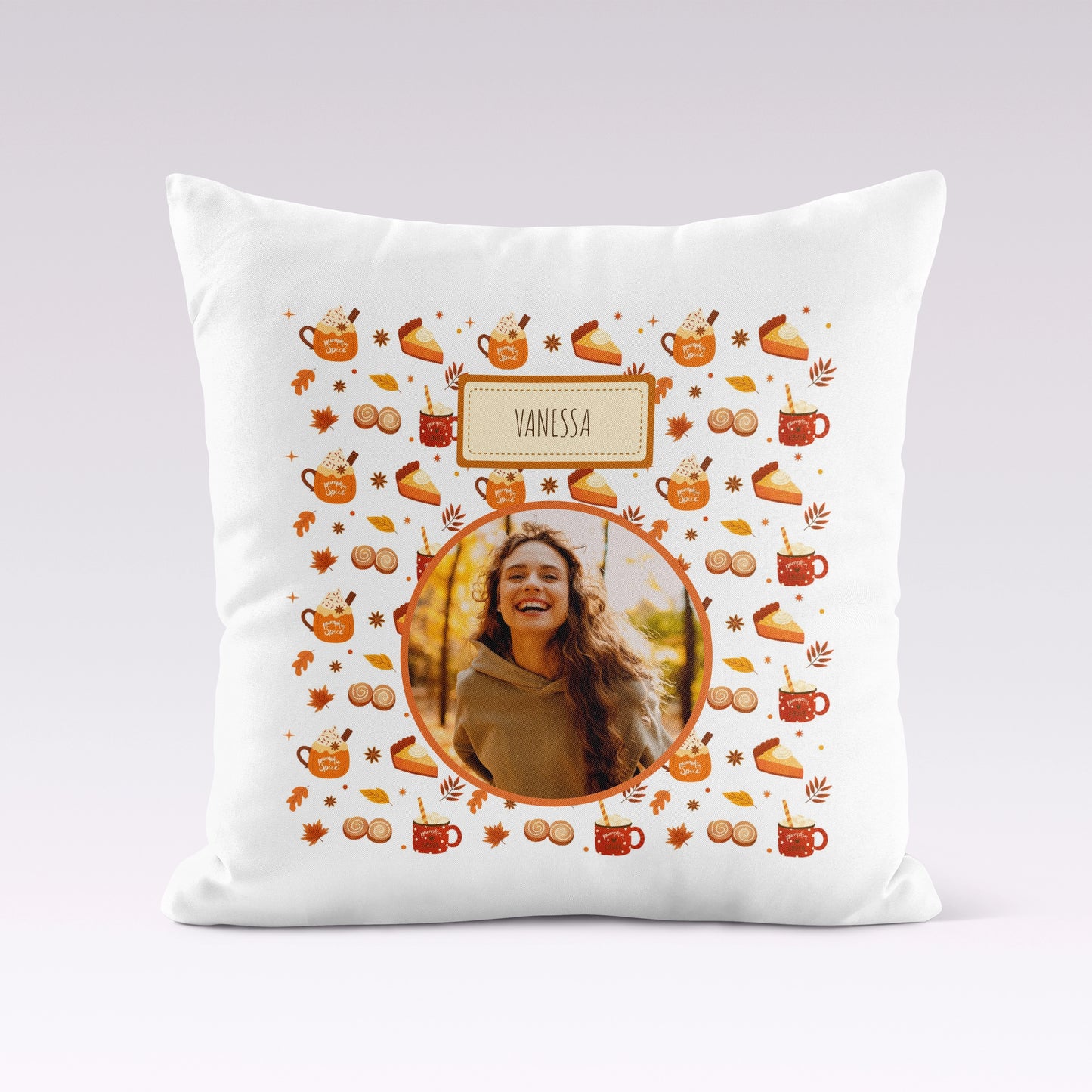 Pumpkin Spice | Personalised Halloween 45 x 45cm Cushion Cover with Insert