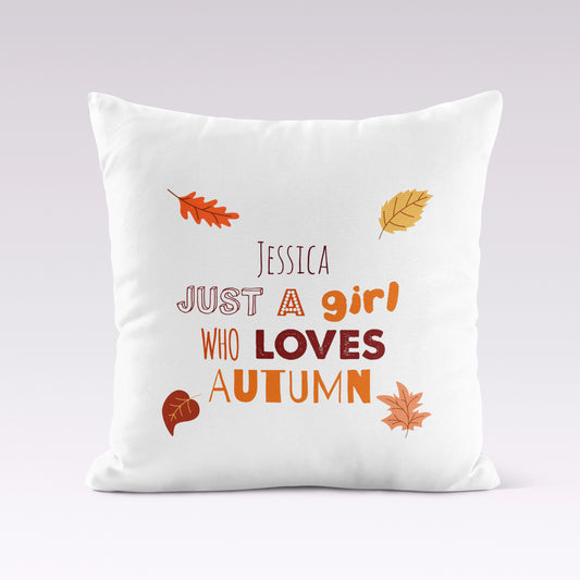 Loves Autumn | Personalised Halloween 45 x 45cm Cushion Cover with Insert