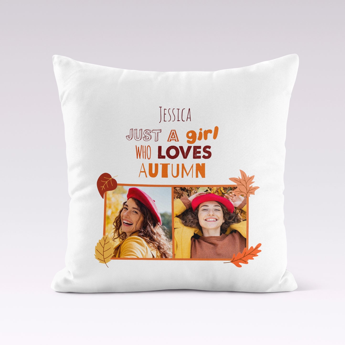 Loves Autumn | Personalised Halloween 45 x 45cm Cushion Cover with Insert