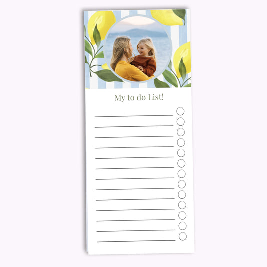 Citrus Bloom | Personalised Photo Shopping List Notepad - Tear-Off Pages