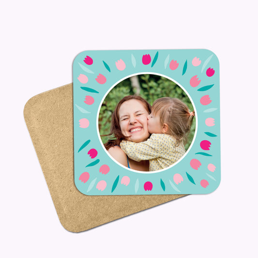 Blooming Lovely | Individual Personalised Wooden Photo Coaster