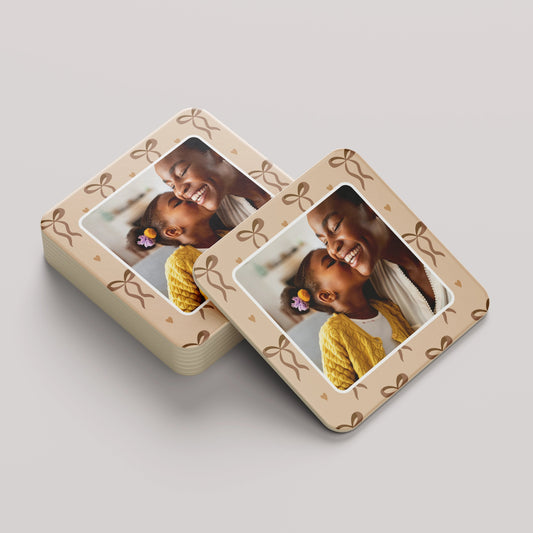 The Neutral Edit | Individual Personalised Wooden Photo Coaster