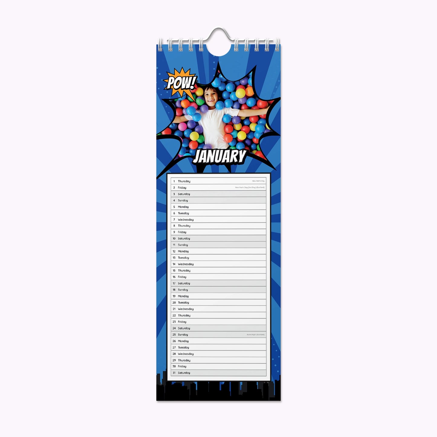 Comic Book | Personalised Slim Photo Wall Calendar