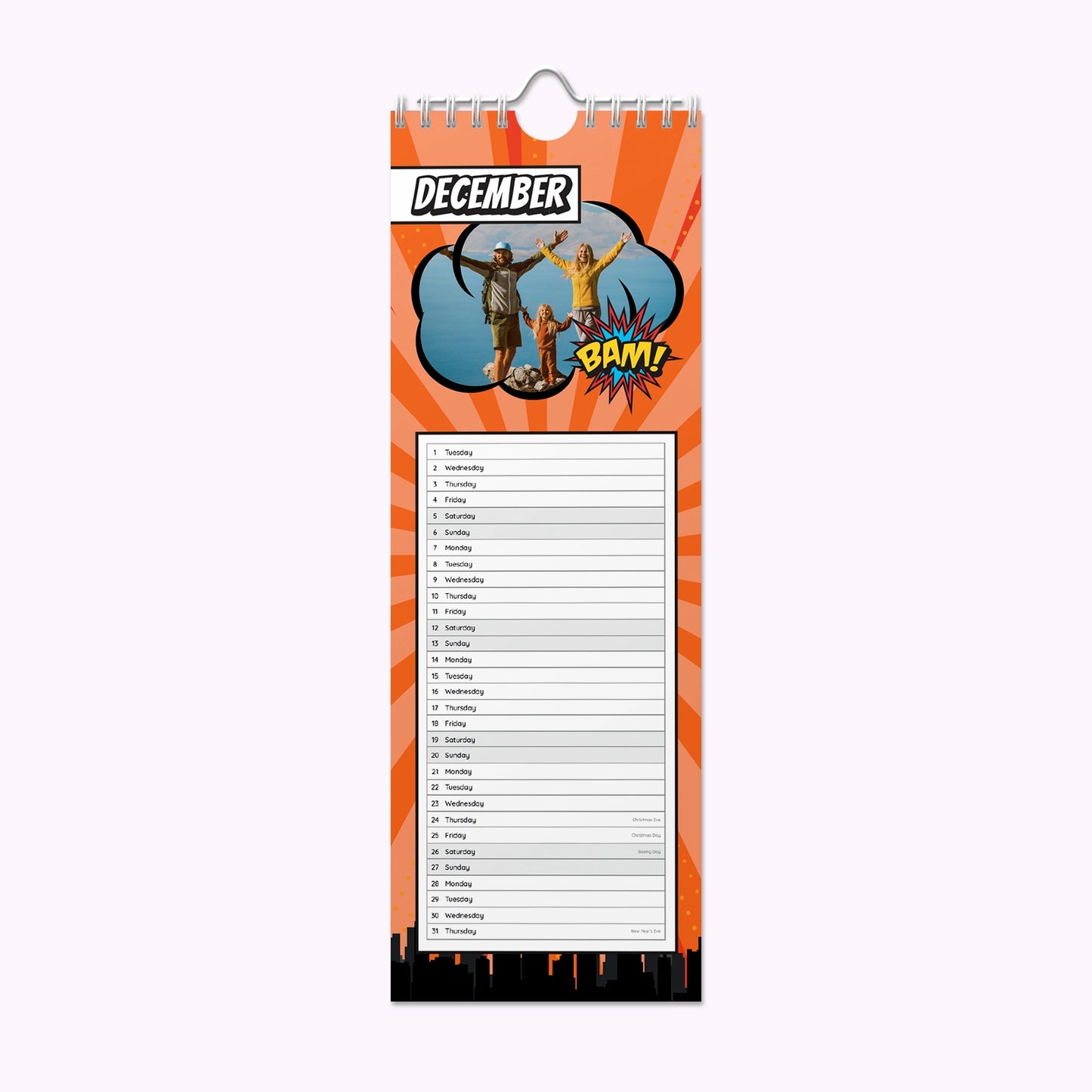 Comic Book | Personalised Slim Photo Wall Calendar