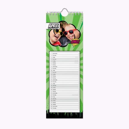 Comic Book | Personalised Slim Photo Wall Calendar