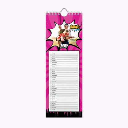Comic Book | Personalised Slim Photo Wall Calendar