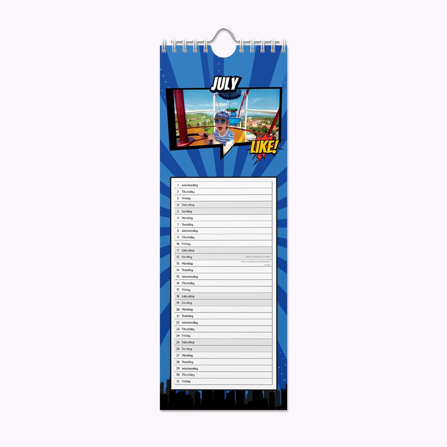 Comic Book | Personalised Slim Photo Wall Calendar