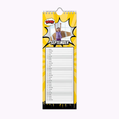 Comic Book | Personalised Slim Photo Wall Calendar